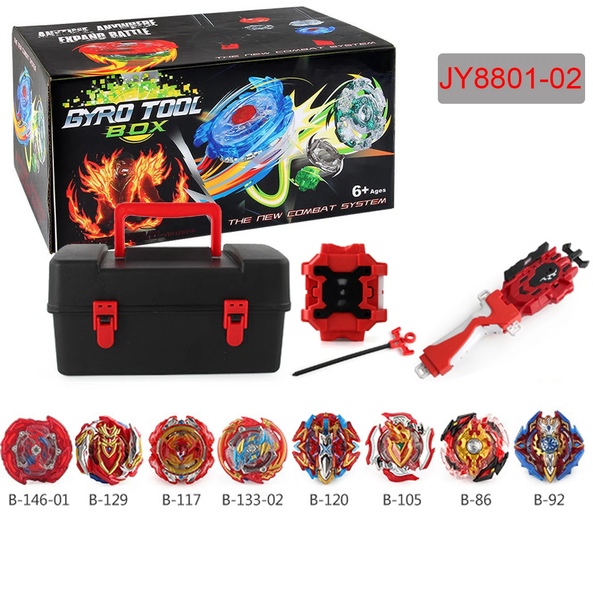 

Beyblades Burst Metal Fusion Gyroscope Set with Carry Box Alloy Bey Blade Kit with Handle and Grip Launcher Battle Spinner Toys