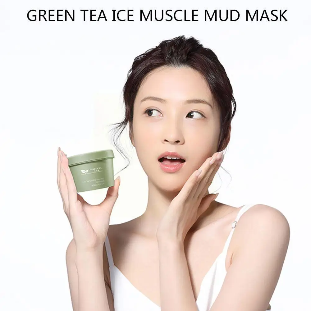 

100g Green Tea Ice Muscle Mud For Girls Deep Cleansing Remove Blackheads Shrink Pores Skin Care Z3n3