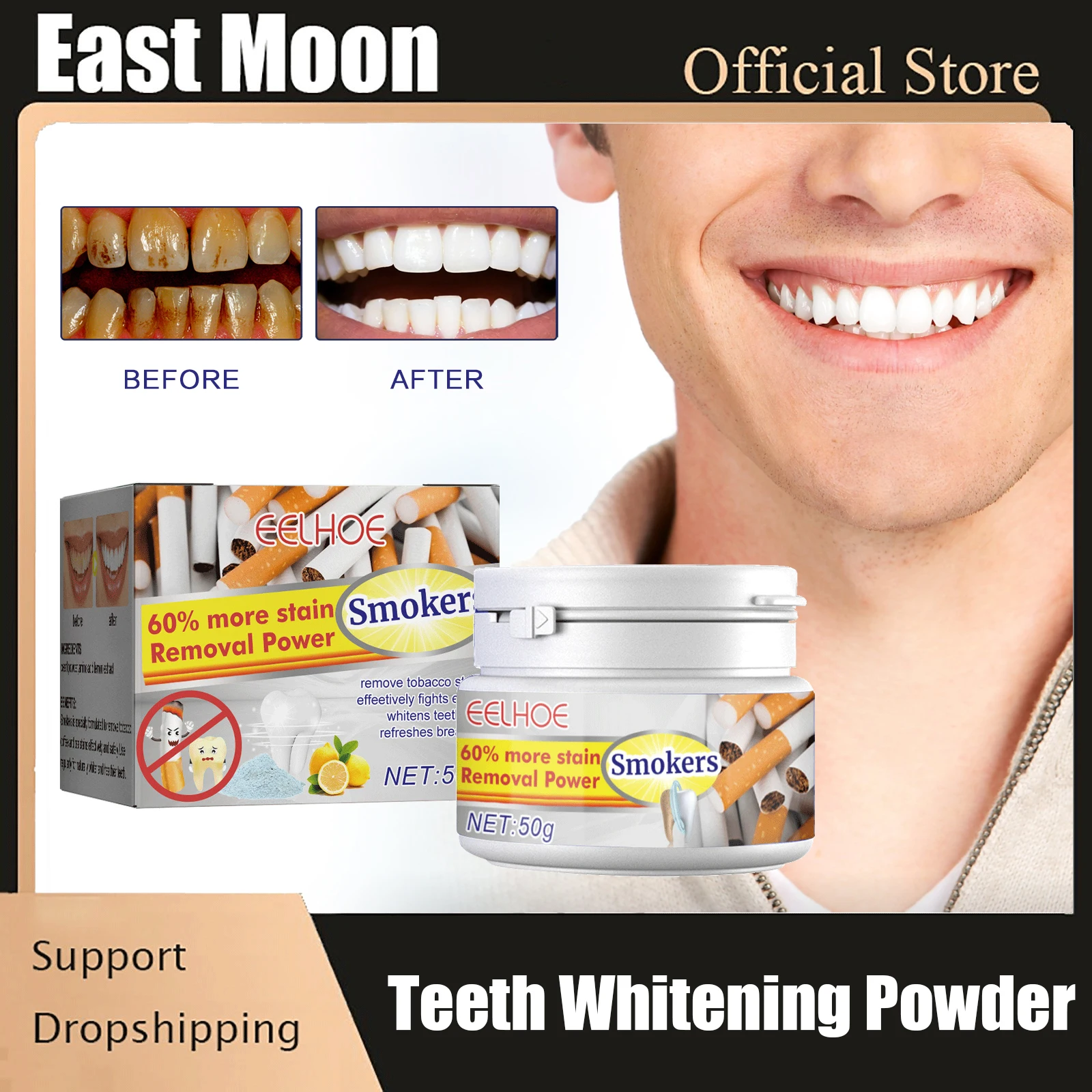 

Teeth Whitening Powder Remove Stains Tartar Plaque Reduce Yellowing Freshen Breath Oral Cleaning Tools Toothpaste Dental Care