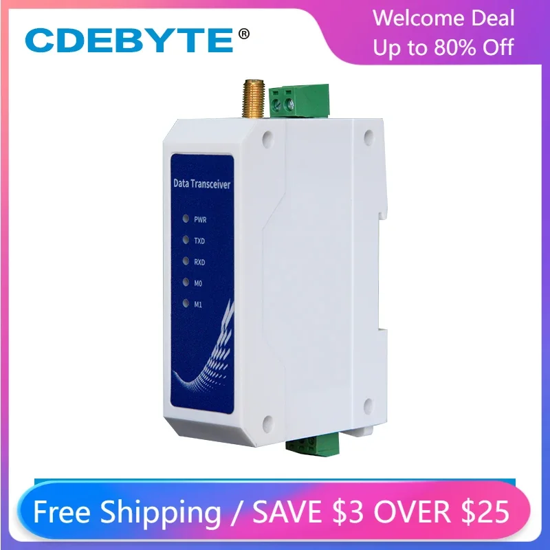 

2Pcs RS485 LoRa Module 433MHz Half Duplex Long Range 8km Modbus 30dBm Din-Rail High Performance Wireless Data Transmission Relay