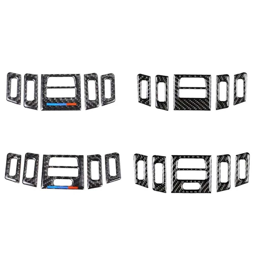 

5pcs Carbon Fiber For BMW E90 E92 E93 2005-2012 Car Interior Air Conditioning Vent Outlet Trim Cover Stickers Auto Accessories