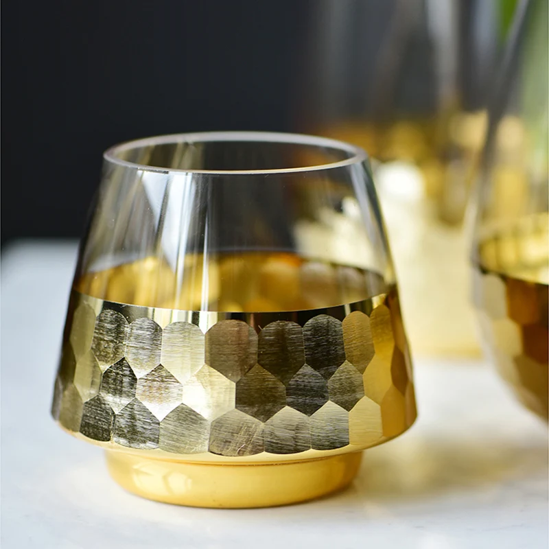 

Transparent Design Glass Vases Mini Bud Gold Plant Wedding Nordic Vase Luxury Modern Flowers Wazony Room Decoration LK50VA