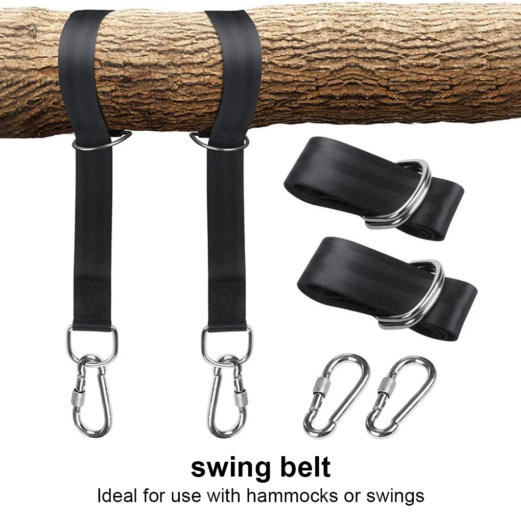 

Tree Swing Hanging Kit Straps Adjustable Connecting Belt Carabiners Garden Camping Hammock Chair Hook Accessories