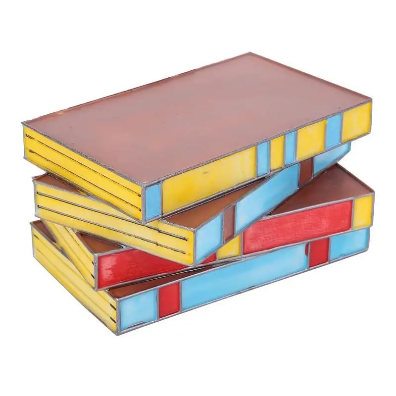 

Винтажная настольная лампа из цветного стекла, Элегантная настольная лампа для чтения, складные книги, прикроватные лампы для оформления детской комнаты