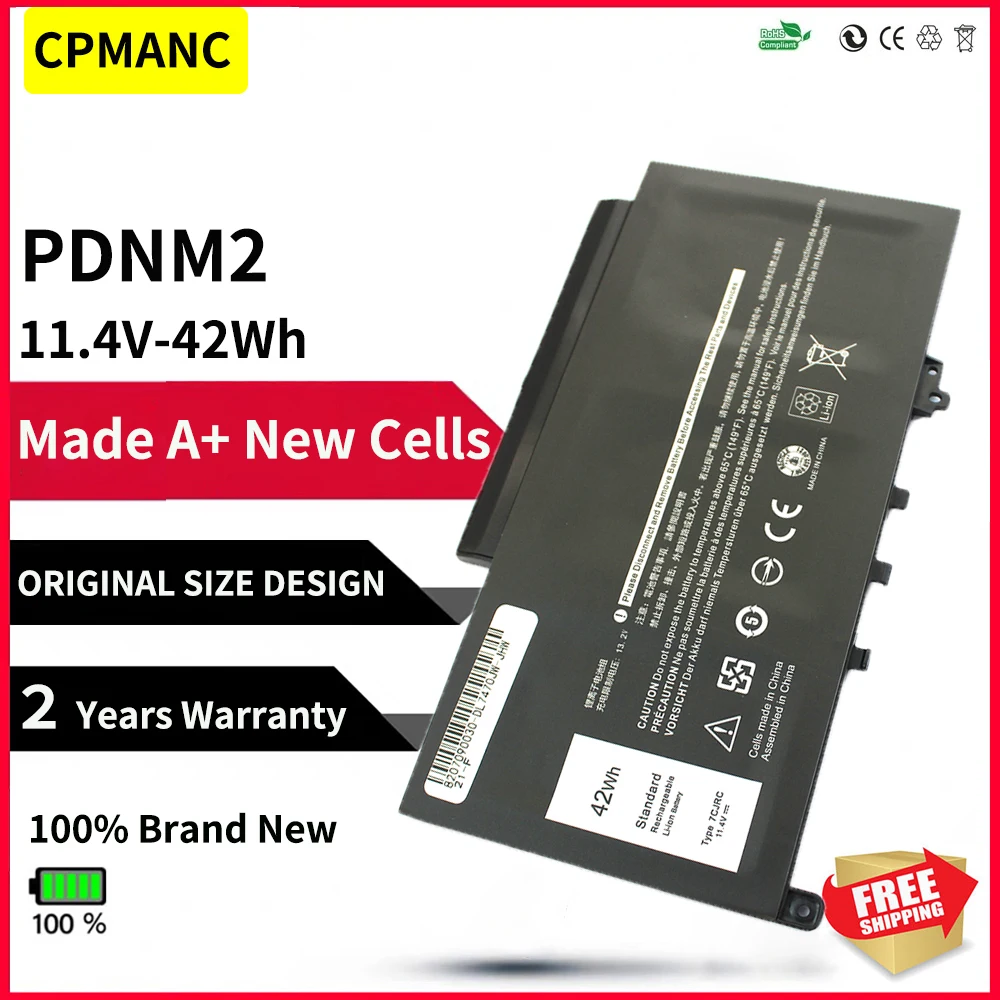 CPMANC Новый PDNM2 V6VMN 0V6VMN Аккумулятор для ноутбука Dell Latitude E7470 E7270 579TY 0F1KTM 11,4 V 42WH
