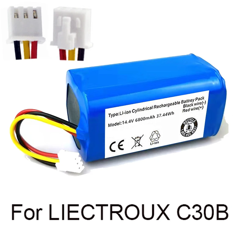 

2022 New High capacity 14.4v 12800mAh Li-ion rechargeable Battery for LIECTROUX C30B Robot Vacuum Cleaner, 1pc/pack