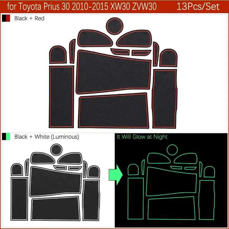 Противоскользящий Резиновый Дверной Коврик Rhd С Пазами Для Toyota Prius 30 Xw30 Zvw30 2010-2015