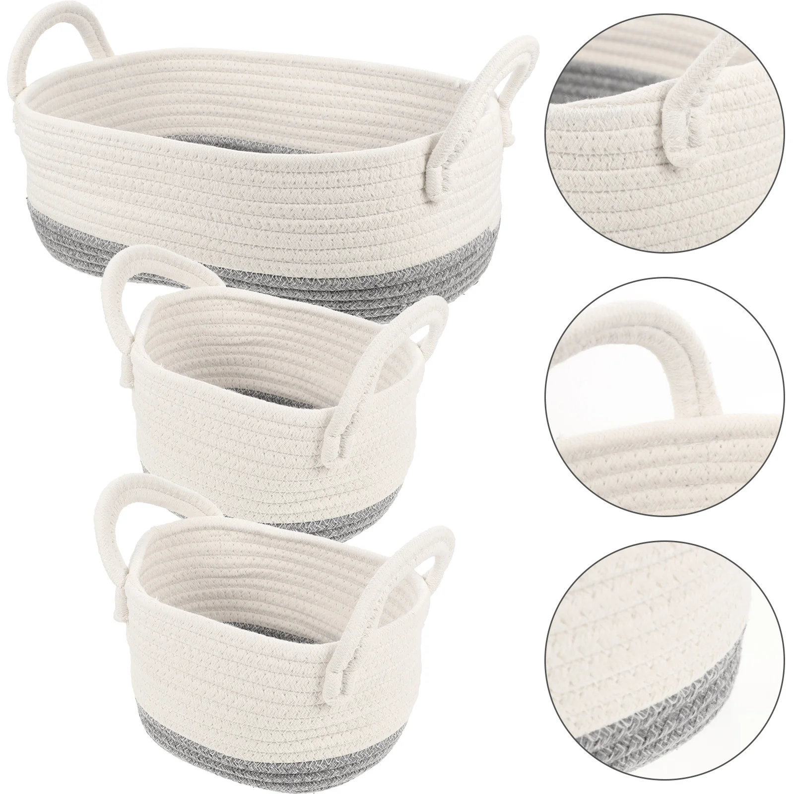 

Toy Basket Dog Storage Bins Cotton Woven Organizer Pet Box Rope Home Multipurpose Bin Blanket Baby Stuff Shallow Container