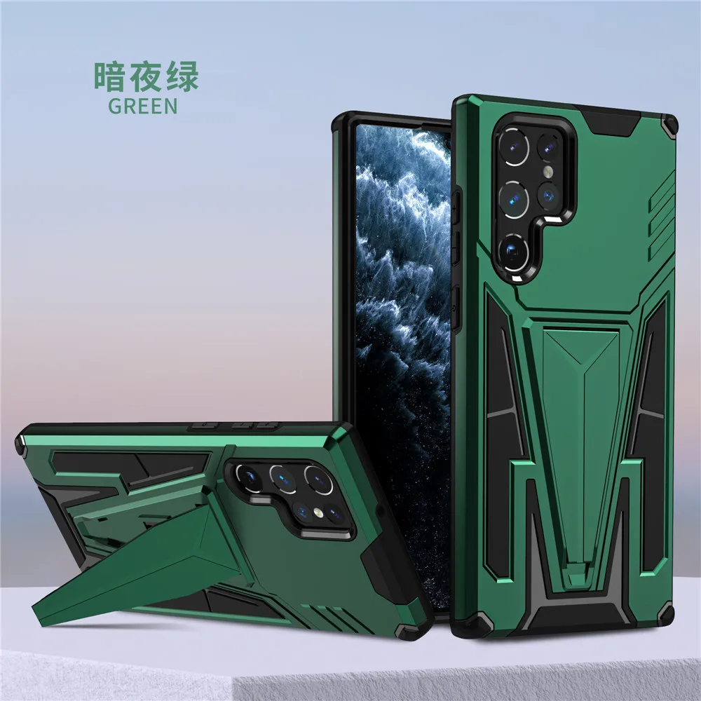 

For Samsung S22 Ultra S21 Plus Case Luxury Tough Stand Holder Cover Galaxy Note 20 Ultra A53 A13 A32 A52 A72 A12 A21S A52S