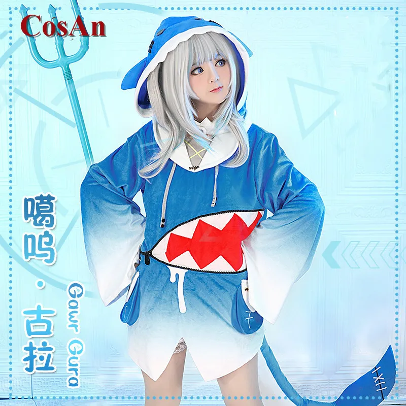 

CosAn аниме VTuber Hololive Gawr Gura Косплей Костюм детства милая фотография для вечеринки