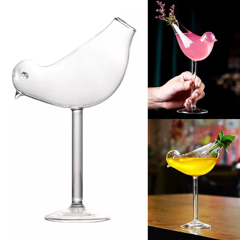 

1Pcs Bird Champagne Glass Creative Molecular Smoked Cocktail Goblet Glasses Party Bar Drinking Cup Wine Juice Cup 150ml