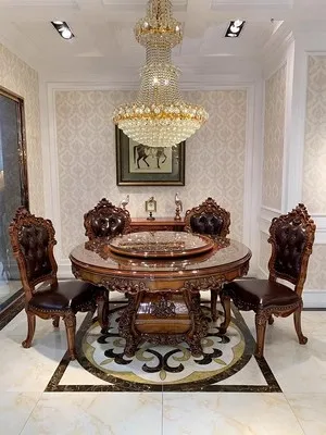 Рисунок 2 - Круговой обеденный стол и стул из цельного дерева