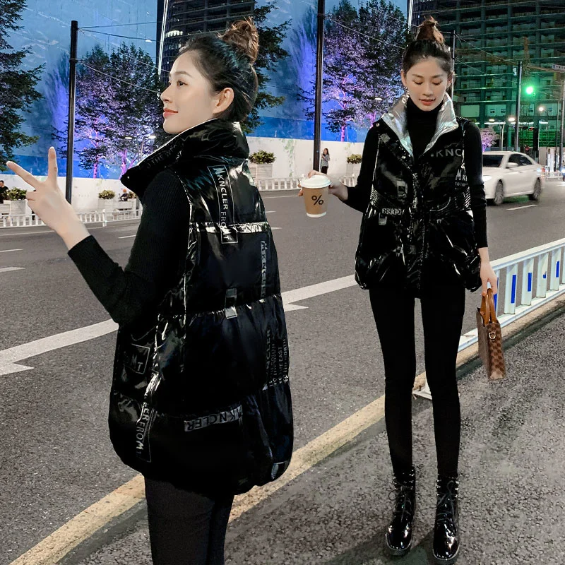 

Winter Women Short Vest Korean Zipper Casual Waistcoat Female Vest Coat Women New Down Vest Cotton Jacket Plus Size Solid Coats