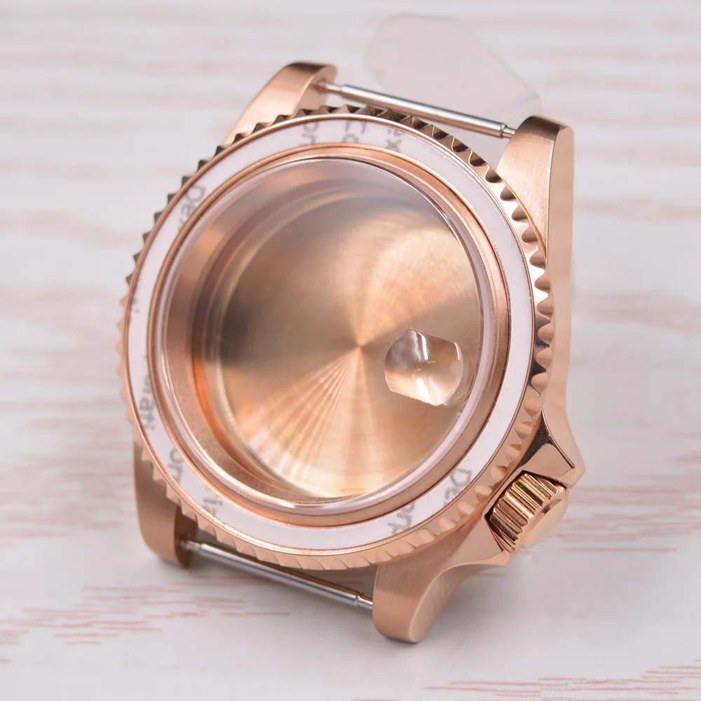 

40 мм, розовые золотые часы, Φ 3,8, Женская корона, подходит для ETA 2824 NH35 NH36, автоматический механизм, часы, аксессуары