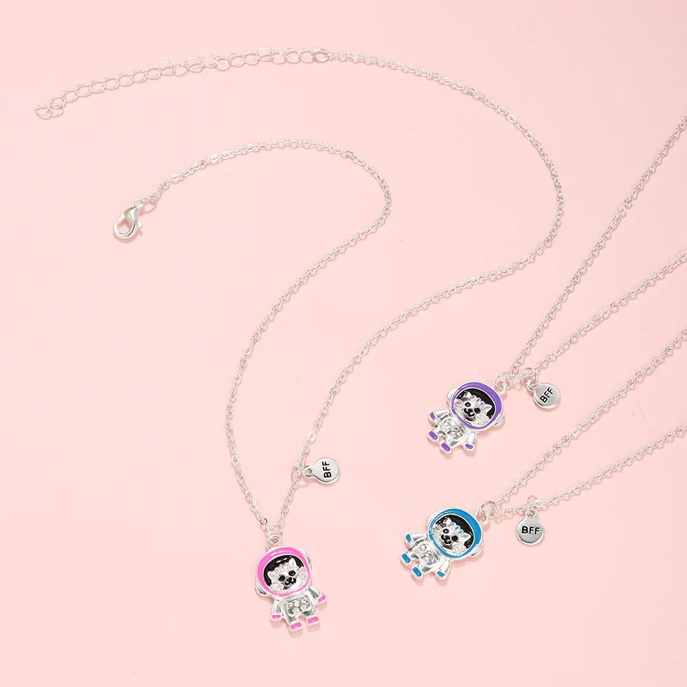 Мультяшный кот астронавт дизайн изображения кулон BFF лучшие друзья сестры милое