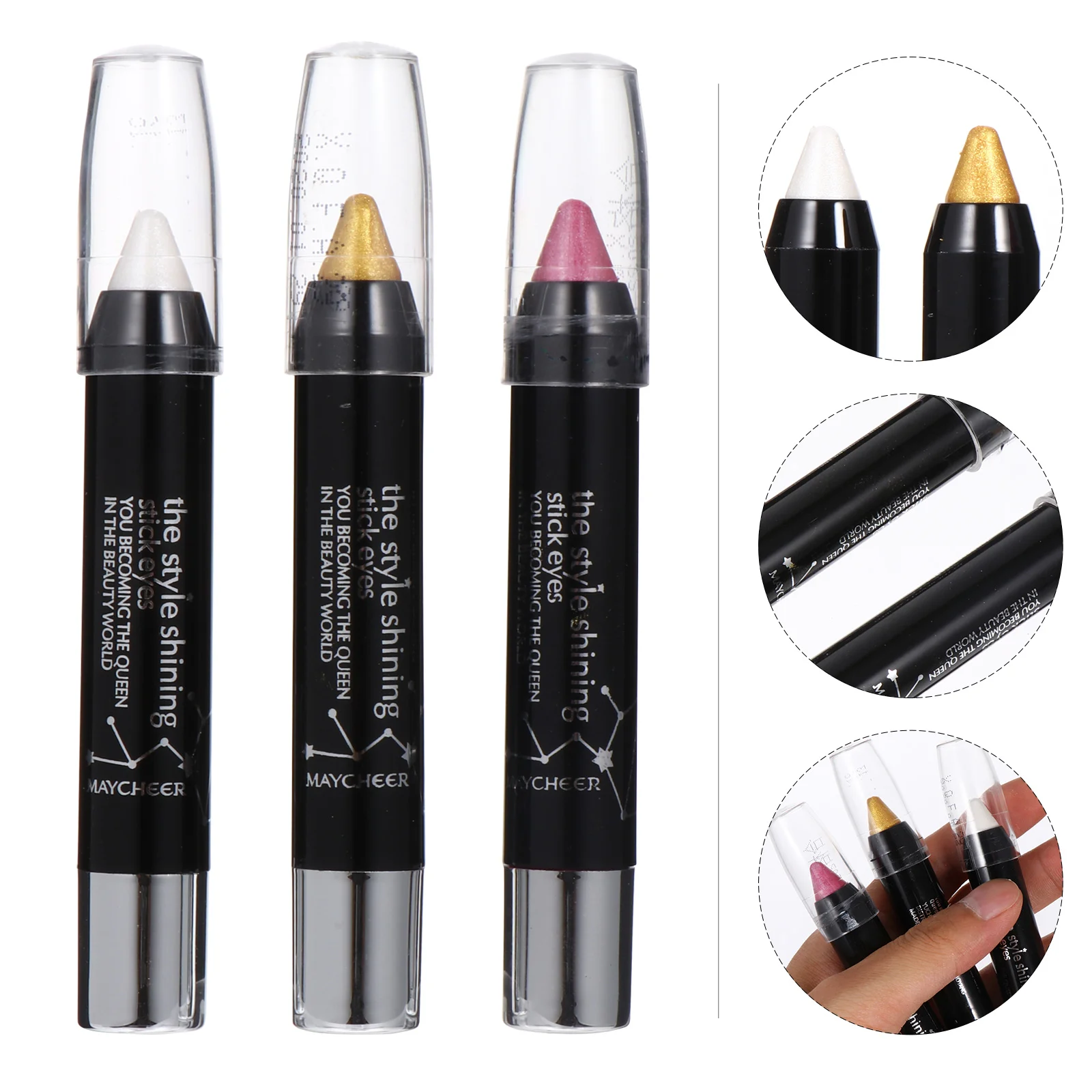 

Eyeshadow Eye Pen Makeup Shadow Pens Girl Stick Glitter Supplies Sticks Shimmer Brighteneruseful Crayonsshiny Highlighter Cream