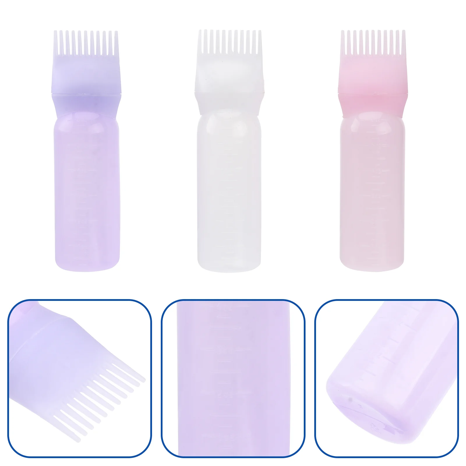 

3 Pcs Bottle Hair Dye Style Applicator Plastic Container Shampoo Squeeze Bottles