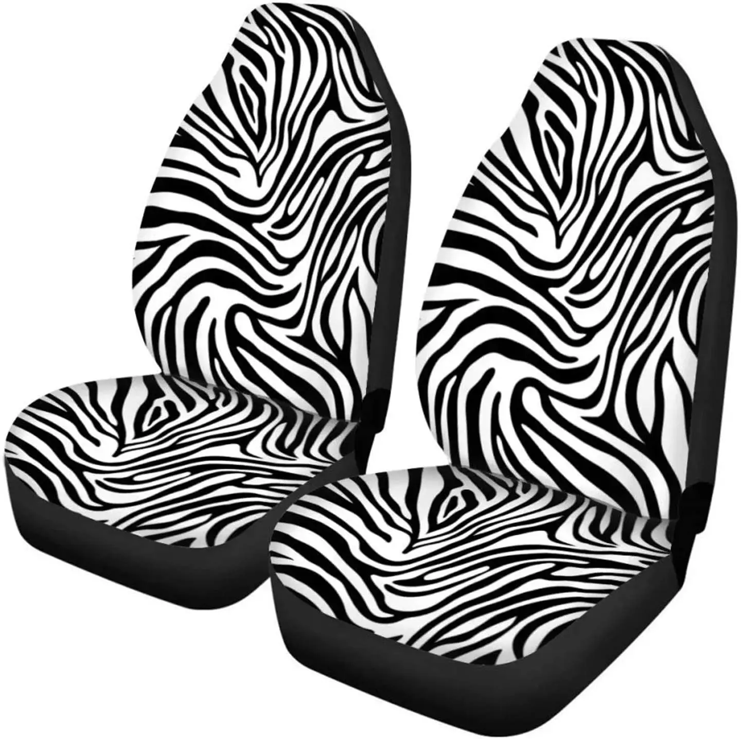 

Zebra Print Car Seat Covers Front Seat 2 Piece Premium Cover Vehicle Seat Protector Car Mat Covers Fit Most Cars Sedan SUV Van