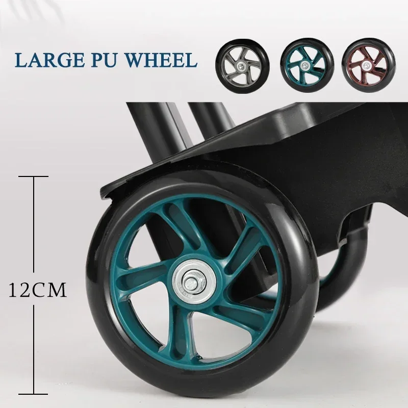 Портативная складная корзина для покупок с колесами изолированная тележка