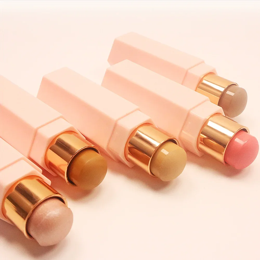 Частная марка шестиугольная трубка румяна хайлайтер контурная палочка пигмент с