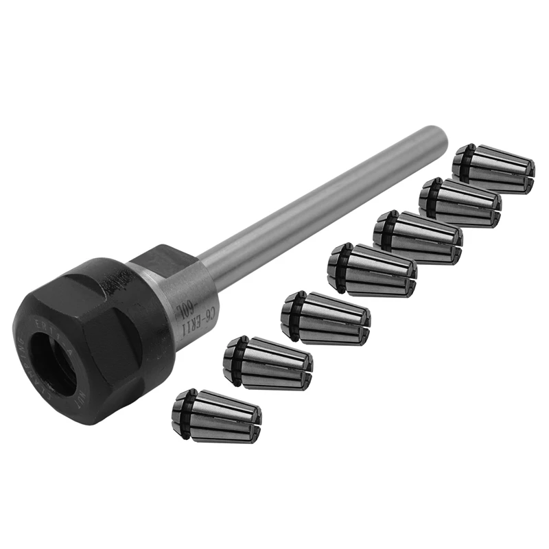 

1Set ER11 C6 ER11M 60L Extension Rod Extension Bar Straight Shank With ER11 7Pcs Collet With ER11A Nut