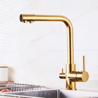 blackgoldchrome copper purifying kitchen faucet rotating kitchen filter three in one faucet mixer