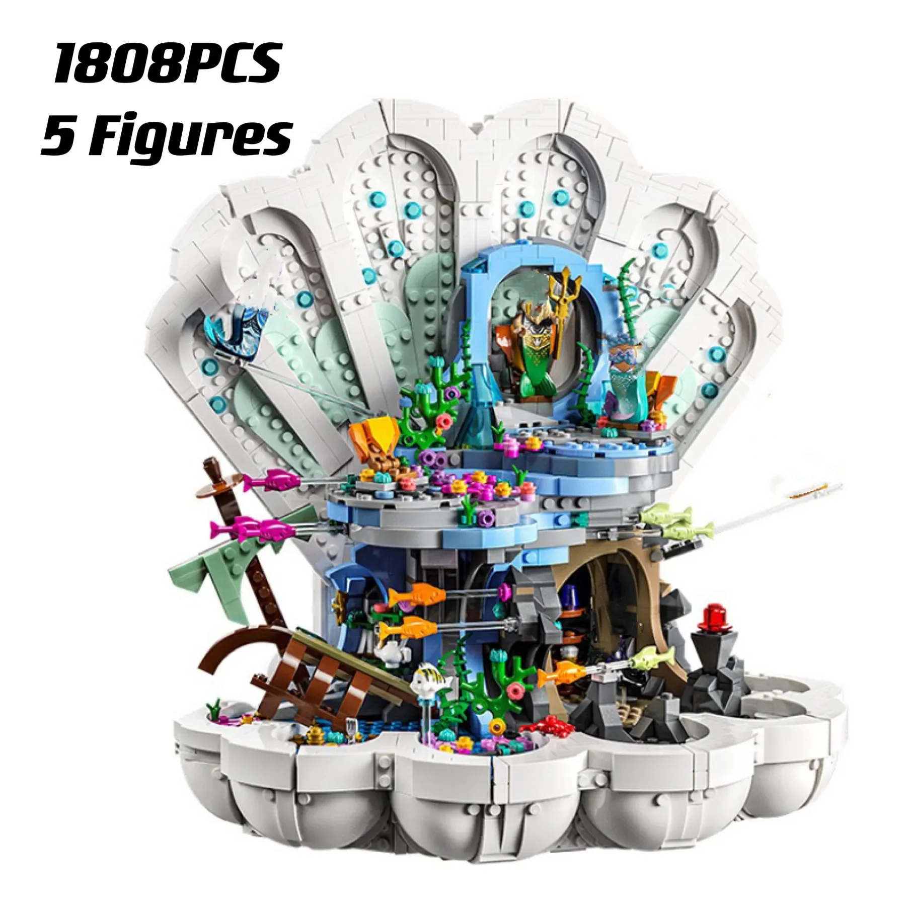 

43225 Royal Clamshell With lighting Building Blocks Undersea Princess Palace Castle Toys for Girls Kids Friends Birthday Gifts