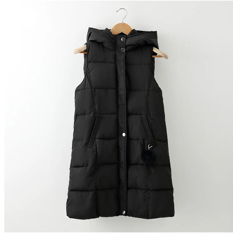 Длинные жилеты плотный жилет с капюшоном куртка осень 2023 женский пальто новинка