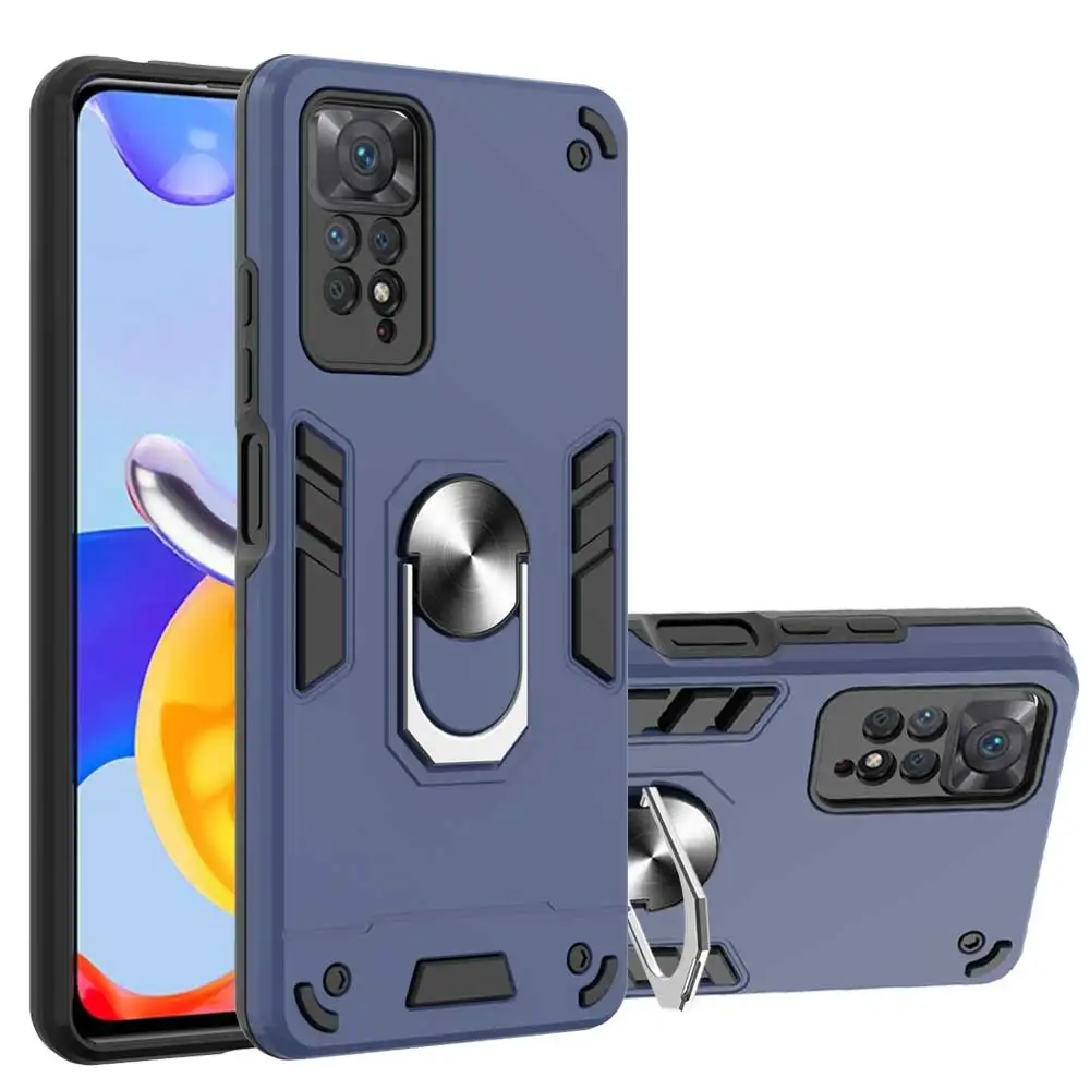 

Hybrid Phone Case For Xiaomi Redmi Note 11 Pro + 11S 10 Pro Note10 10S note 9 Pro 9S 8T 8 7 Redmi 9T 9A Stand Holder Ring Cover