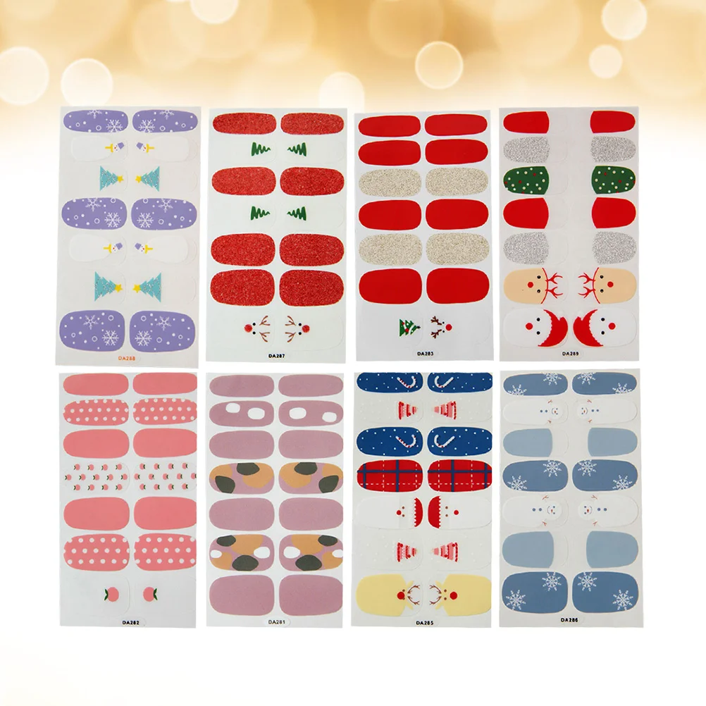 

8 Sheets Nail Stickers Women Nail Stickers Christmas Nail Decals Holiday Nail Nail Polish Stickers for Women