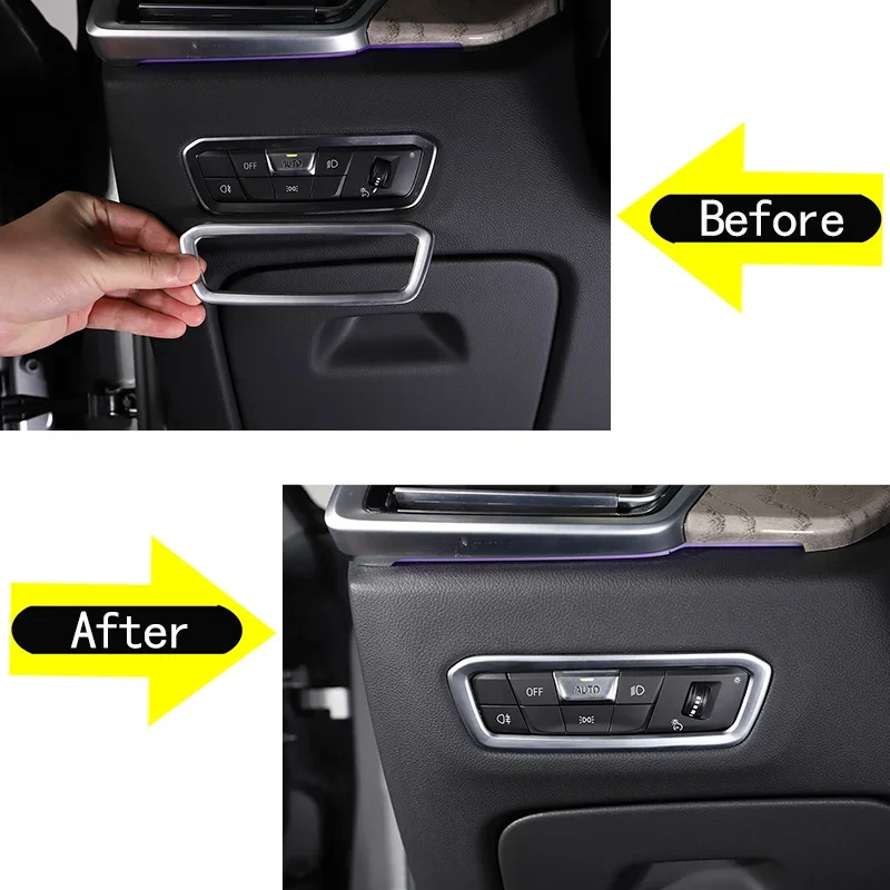 Для BMW X5 G05 X7 G07 2019-2022 гг. ABS серебристый автомобильный переключатель фар рамка