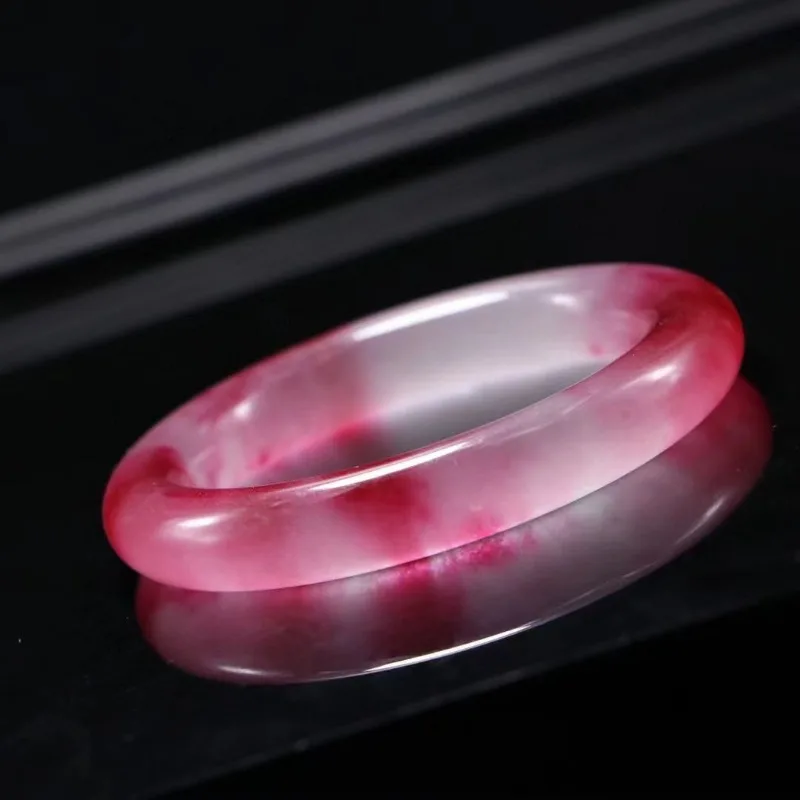 Ледяной Кварц Рок круглый плавающий цветок красный браслет для женщин