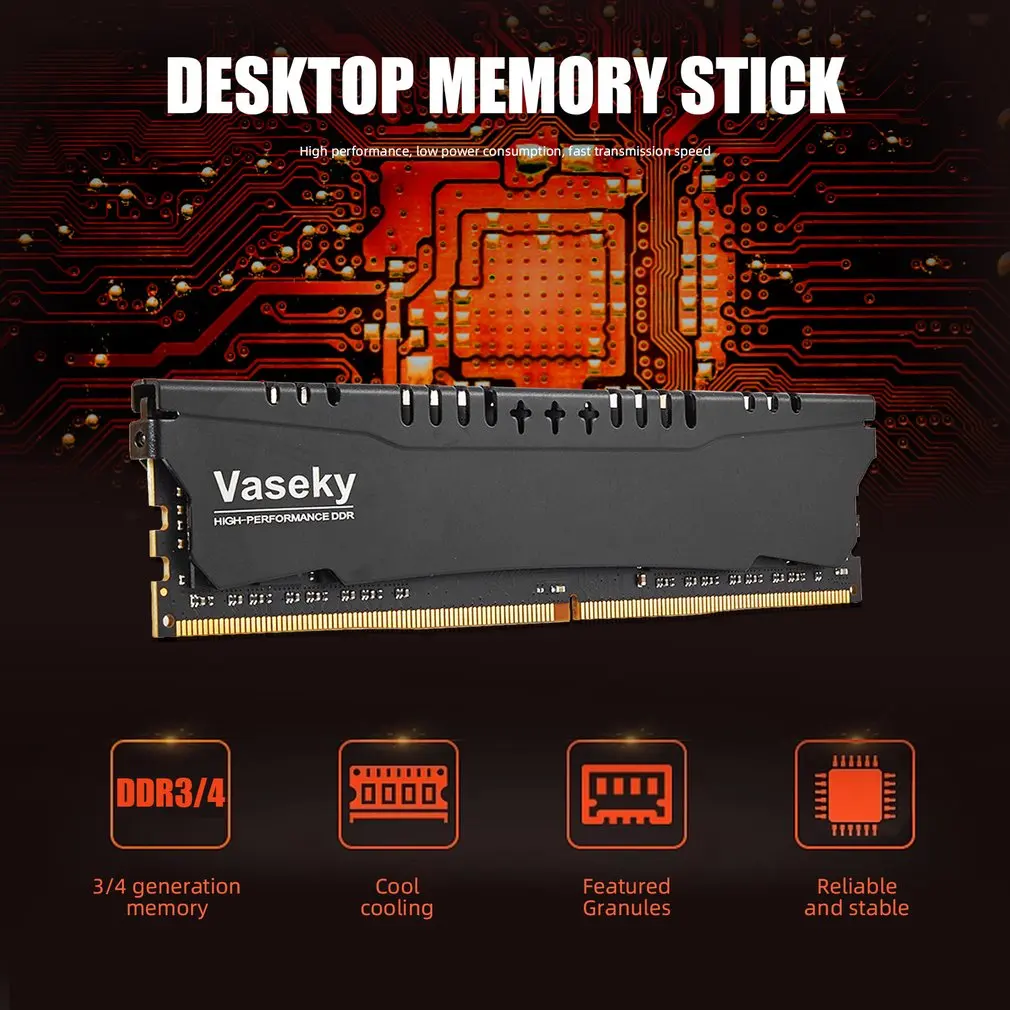 

Vaseky Memoria Ram ddr4 4GB Desktop Memory Udimm 1600 2400 2666 DDR3 2G 4G 1600 1333 New Dimm Rams