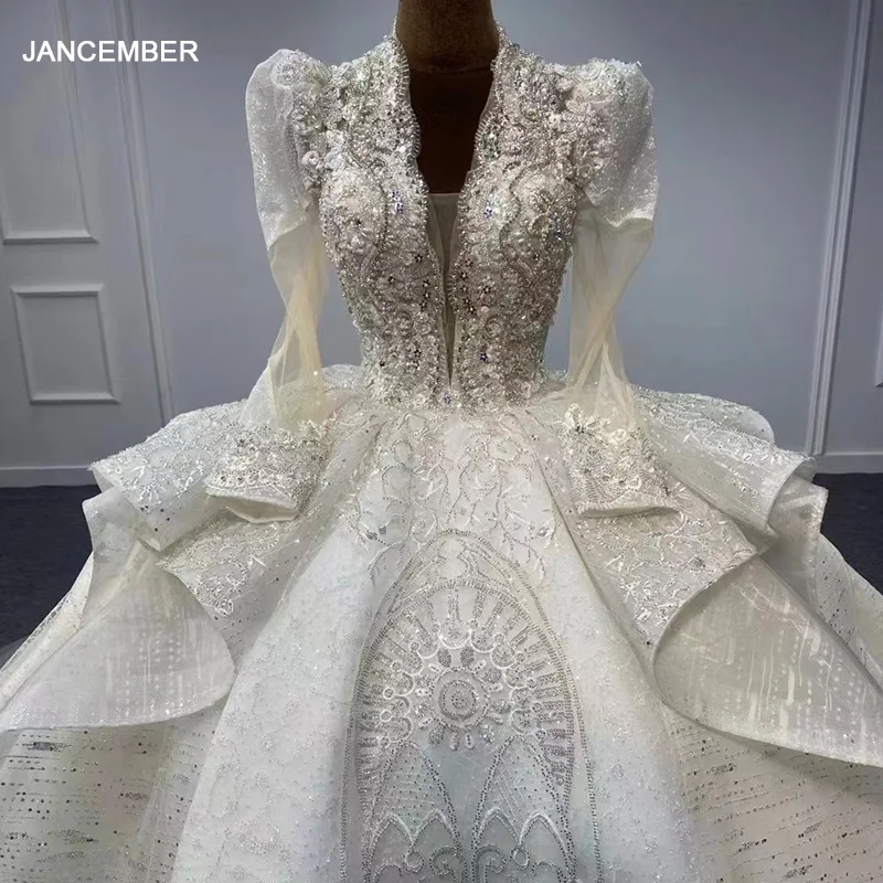 Jancember романтическое новое свадебное платье для невесты бальное из органзы со