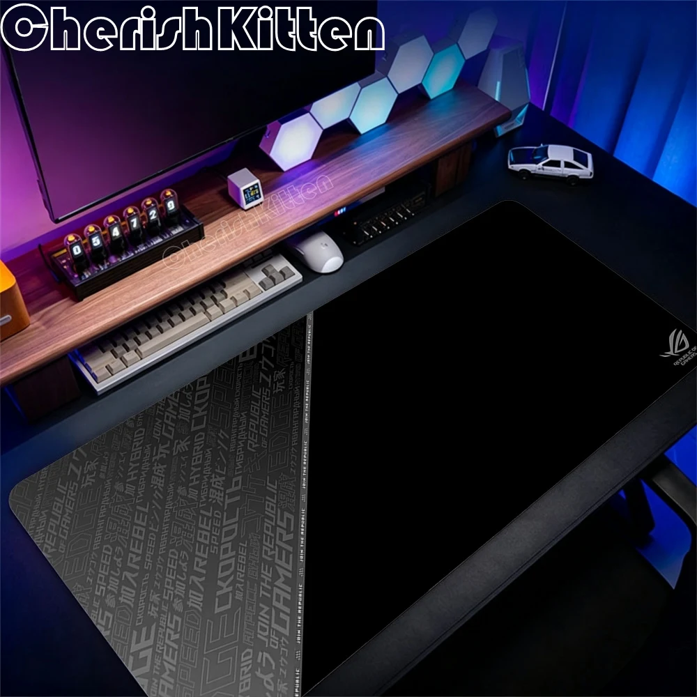 Фото Большой черный коврик для мыши Asus ROG Cool XXL, игровой, для геймеров, для клавиатуры, нескользящий, с прошитыми краями, для ноутбуков, планшетов, мини-ПК, игровой коврик №2