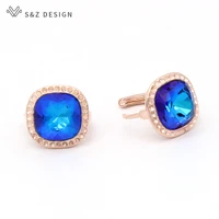 sz design fashion crystal drop earrings for fan welfare white gold 585 rose gold cubic zirconia eardrop