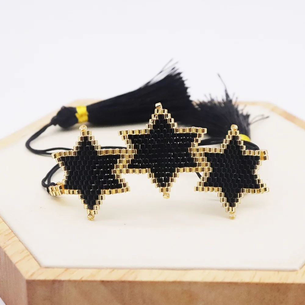 Фото ALIYA разноцветный браслет со звездой Pulseras Mujer Moda MIYUKI ювелирные изделия из бисера повязка на руку с кисточками модные браслеты с подвесками для женщин №3