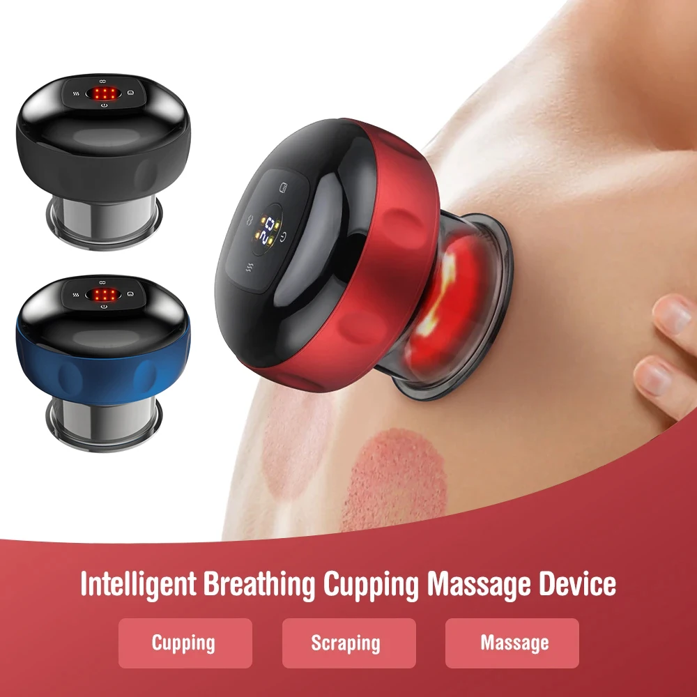 

Electric Vacuum Cupping Massage Device Electric Heating Scraping Suction Cups Back Massager Physical Fatigue Relieve Guasha Cans