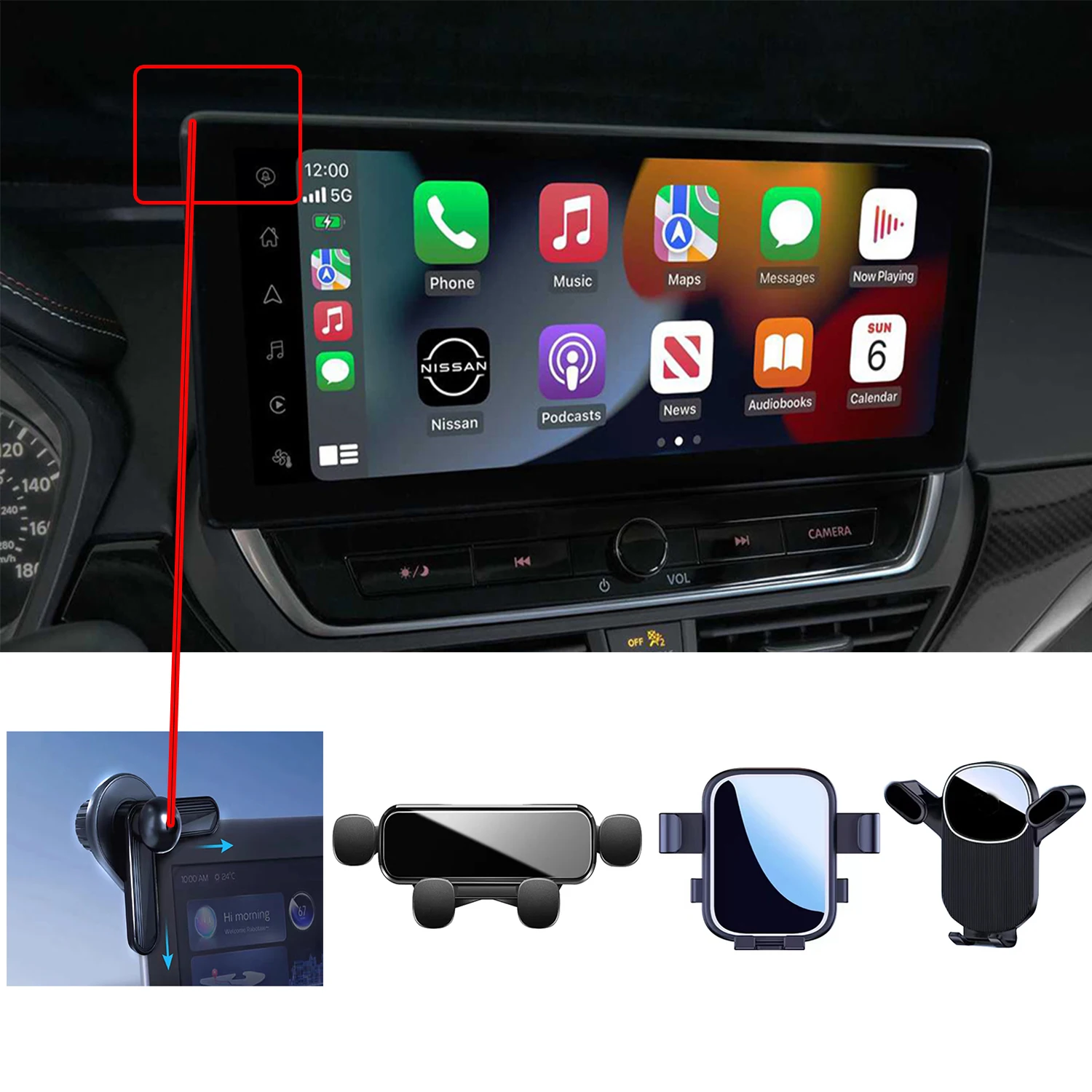 Для Nissan Altima 2013 2024 автомобильный держатель для телефона GPS-подставка вращающаяся