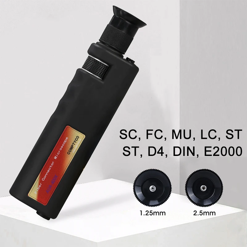 Fiber end-face inspection and cleaner tool kit with 400x fiber microscope (Hand held)