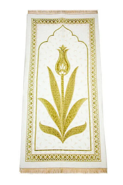 IQRAH Luxury the Laleli Chenille Prayer Mat-Green Color