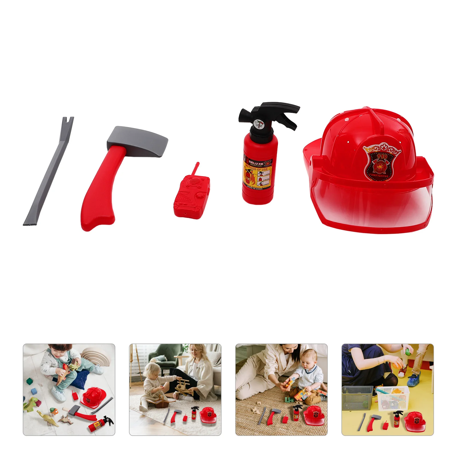 

Dresses Toddlers Fire Accessories Kids Role Play Costume Clothing Fireman Abs Children Firemen Tools Fighter Accessory