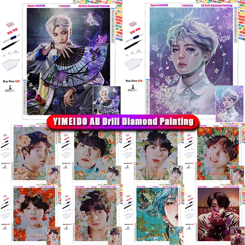 

YIMEIDO 5D AB Diamond Painting Man Diamond Mosaic Embroidery Portrait Full Drill Princess Betty Picture of Rhinestone Home Decor