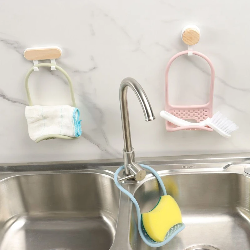 

New Arrival Kitchen Drain Storage Basket Holder Bathroom Soap Sponge Hanging Bag Storage Rack Kitchen Sink Gadgets Organizer
