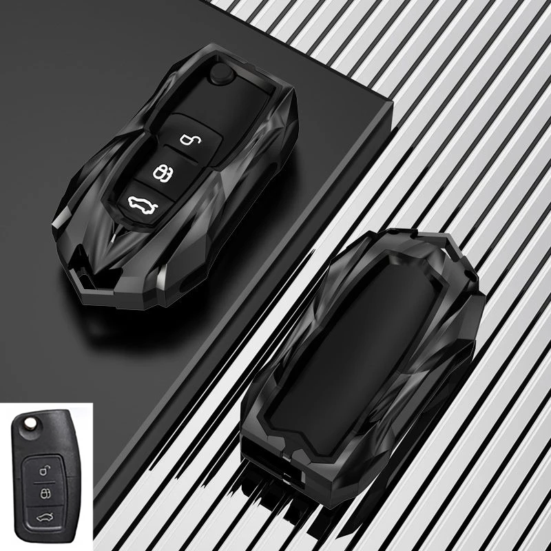 Фото Чехол для автомобильного ключа из цинкового сплава для Ford Fiesta, Focus 2, Ecosport, Kuga, Escape, Falcon, B-Max, C-Max, Eco Sport, Galaxy, аксессуары №5