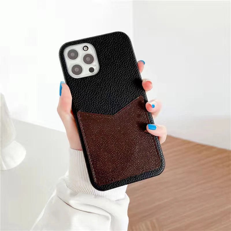

2022 Luxury brand high quality with card holder phone case for iphone 13 7 8 Plus X 12 XR MAX 11 Pro SE 2 XS Cover couple gift