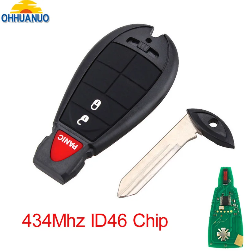 2 + 1 кнопки смарт-ключ 434 МГц с ID46 чип для Chrysler Dodge 2008-2010 3 входа без ключа