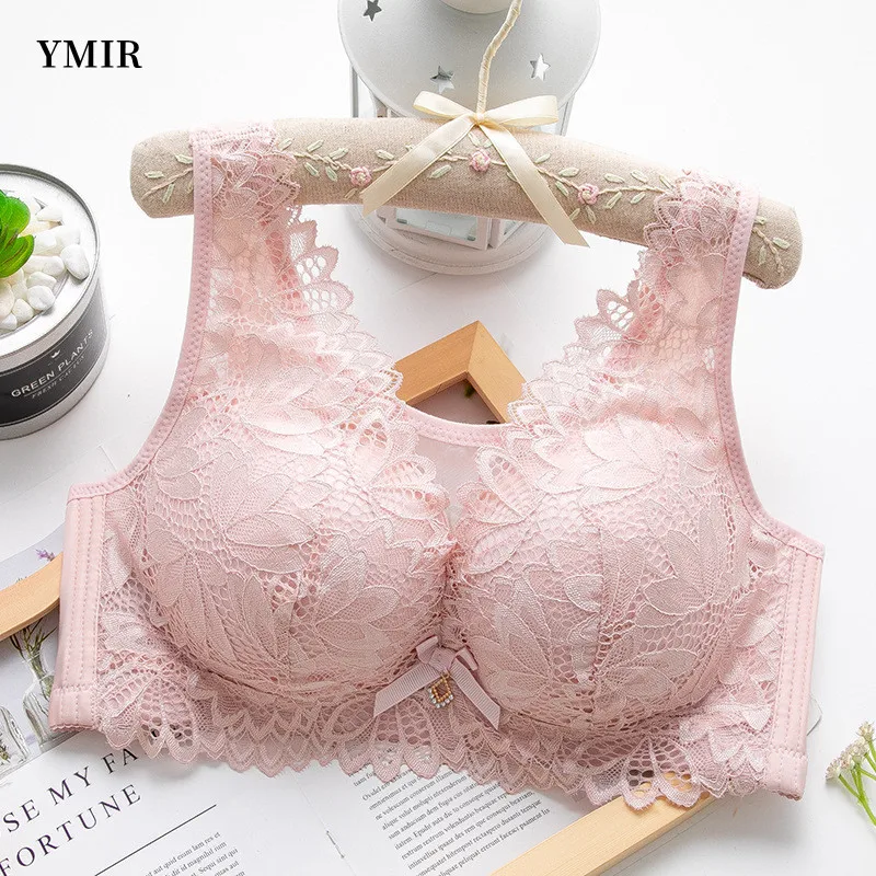 Bras For Women Large Size Sexy Seamless Underwear Ladies Gather Breathable Big Breasts Adjustable Without Steel Ring Lace Bras