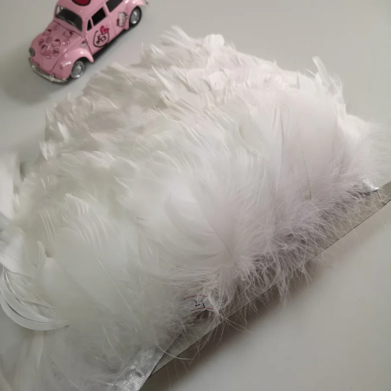 

1M White Goose Feathers Trim Ribbon 8-10cm For Chandelier lampshade Jewelry Making Wedding Party Clothing juju Hat Decoration