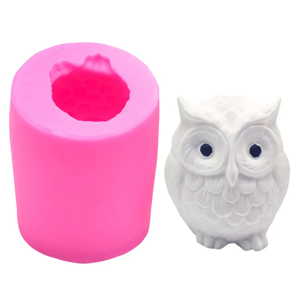 

3d Silicone Owl Soap Mold Resin Clay Candle Molds Diy Fondant Chocolate Candy Pastry Baking Mold Cake Decorating Tools